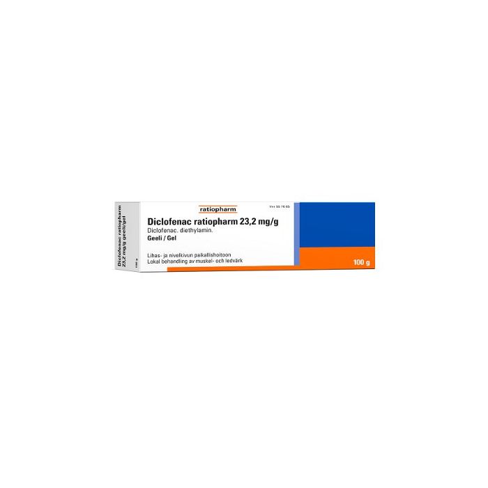 DICLOFENAC RATIOPHARM geeli 23,2 mg/g 100 g