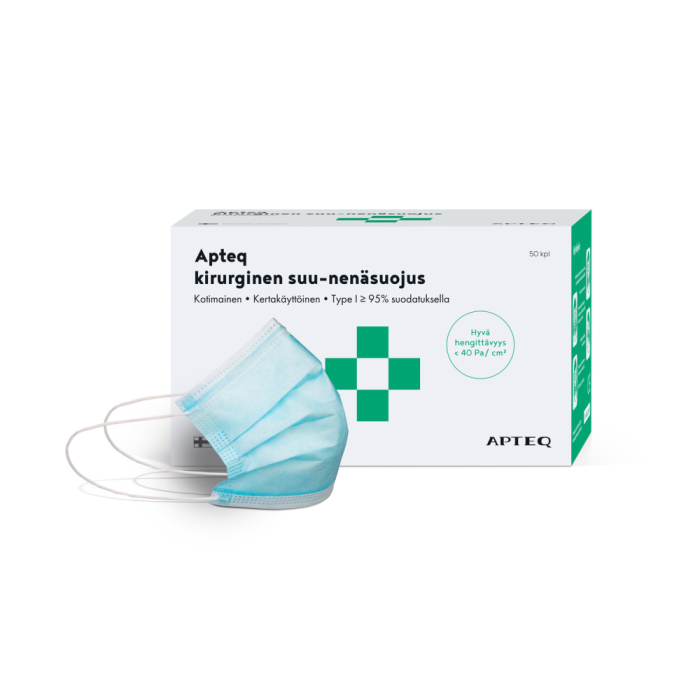 1000014253_Apteq_kirurginen_suu_nenasuojus_50_kpl_pakkauskuva_Pakkauskuva17089_jpg