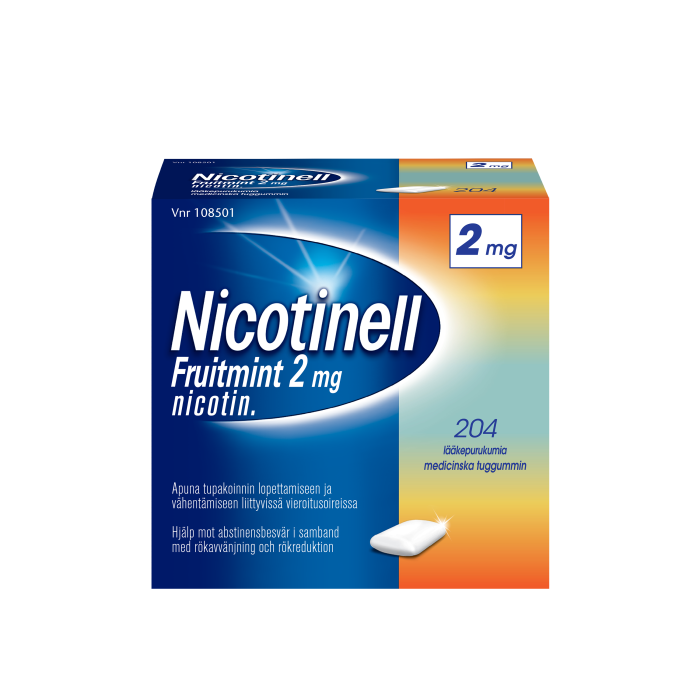 NICOTINELL FRUITMINT lääkepurukumi 2 mg 204 fol