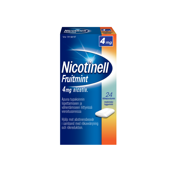 NICOTINELL FRUITMINT lääkepurukumi 4 mg 24 fol