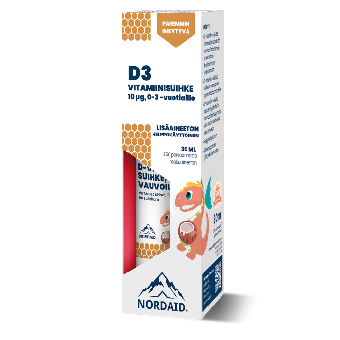 Nordaid 10 mikrog D-vitamiinisuihke vauvoille 30 ml kuva 2