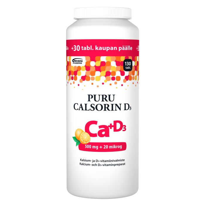 Puru Calsorin D3 500 mg + 20 mikrog 130 purutabl kuva 2
