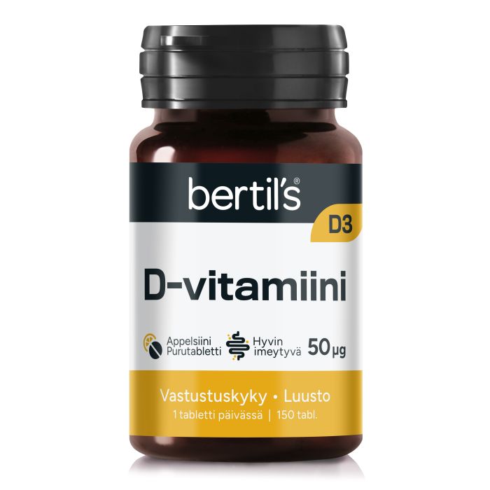 bertils D3-vitamiini 50 mikrog 150 tabl kuva 3