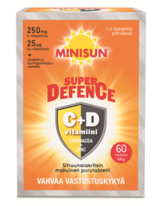 Minisun Super Defence Sitruuna-Lakritsi 60 purutabl