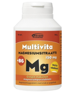 Multivita magnesiumsitraatti +B6 greippi 150 mg 90 purutabl