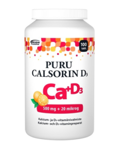 Puru Calsorin D3 500 mg + 20 mikrog 100 purutabl