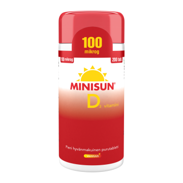 Minisun D-vitamiini 100 mikrog 200 tabl
