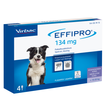 EFFIPRO paikallisvaleluliuos 134 mg (keskikokoinen koira) 4 x 1.34 ml