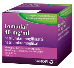 LOMUDAL 40 mg/ml silmätipat, liuos, kerta-annospakkaus 60x0,35 ml