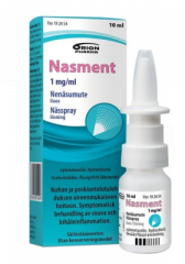 NASMENT 1 mg/ml nenäsumute, liuos (sumutepumppu)10 ml